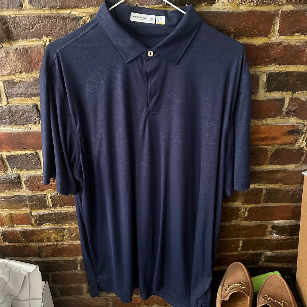 Peter Millar Men's Navy Polo Shirt L